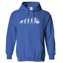 Load image into Gallery viewer, Evolution - Drummer - T Shirt - hoodie_royal_d5125aba-db80-4e47-ada9-8027657fc37d