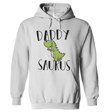 Load image into Gallery viewer, Daddysaurus - T Shirt - hoodie_white_64cafc77-f4a7-47f7-9db6-a7eb7c7f1138