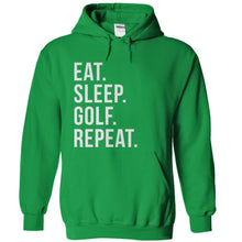 Load image into Gallery viewer, Eat Sleep Golf Repeat - T Shirt - kellygreen_287a0238-7d72-43ab-b27e-a44e5fadb3e0