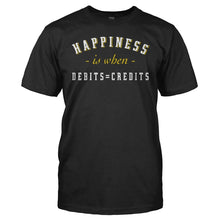 Load image into Gallery viewer, Happiness is Debits = Credits - T Shirt - men_black_057641df-ca01-4a58-9b41-b921b38c80b3