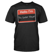 Load image into Gallery viewer, Hello I'm With The Guitar Player - T Shirt - men_black_12bcfb65-c0b6-4280-b873-77fcca29bb0a