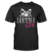 Load image into Gallery viewer, Drummer Girl - T Shirt - men_black_1c36497e-2361-4172-8cc3-ef11f117c7eb