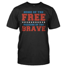 Load image into Gallery viewer, Home of the Free Because of the Brave - T Shirt - men_black_36ea99ca-ea3b-468f-a108-6ae1d9f2f211