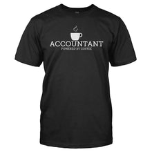 Load image into Gallery viewer, Accountant - Powered By Coffee - T Shirt - men_black_3877baf1-9964-4ada-8192-7d8dba327400
