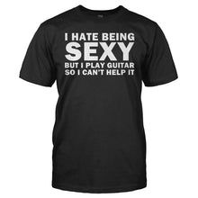 Load image into Gallery viewer, I Hate Being Sexy But I Play Guitar - T Shirt - men_black_3f34a2ef-137d-4843-992c-c538db87cf7b