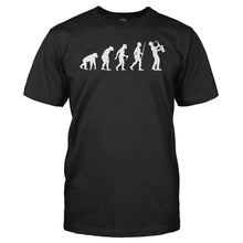 Load image into Gallery viewer, Evolution - Saxophone - T Shirt - men_black_76445e8a-0969-434c-bd50-f88bbc1e5ed5