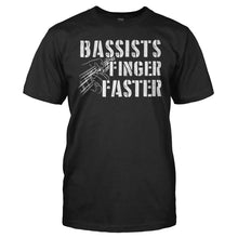 Load image into Gallery viewer, Bassists Finger Faster - T Shirt - men_black_77a5be8d-e313-438c-bc2d-2a03f07cd031