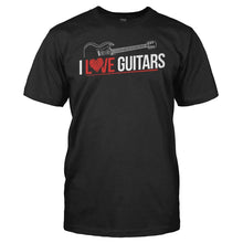 Load image into Gallery viewer, I Love Guitars - T Shirt - men_black_8325bf3b-f54e-47f9-b195-b9321cc672f9