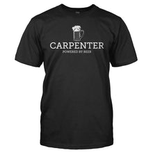 Load image into Gallery viewer, Carpenter - Powered By Beer - T Shirt - men_black_8bf8f308-b079-4b7c-aef5-15d8dccc0f2c