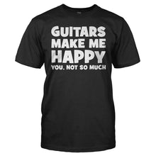 Load image into Gallery viewer, Guitar Makes Me Happy - T Shirt - men_black_8d13a8a5-1e4e-4544-a750-c27c9a000ce0