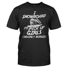 Load image into Gallery viewer, I Snowboard To Meet Women - T Shirt - men_black_9515ac24-c5e2-45ae-aeec-f16a02284669