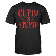 Load image into Gallery viewer, Cupid Is Stupid - T Shirt - men_black_b3830faa-ebb6-4b6b-8221-f9594b2262b1