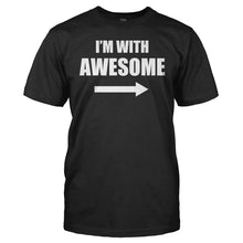 Load image into Gallery viewer, I'm With Awesome (Left) - T Shirt - men_black_b8745704-47ca-45ce-a2fa-0ce03d1ff79b