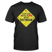 Load image into Gallery viewer, Just a Girl Who Fell in Love With an Electrician - T Shirt - men_black_c40804a0-ca63-4c52-9ed2-9026c679276c