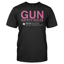 Load image into Gallery viewer, Gun Safety Rules - T Shirt - men_black_db37ccb1-bd94-490f-9a87-9b9a89db62a0