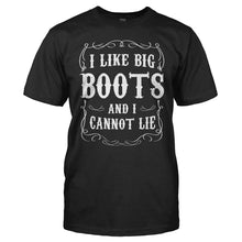 Load image into Gallery viewer, I Like Big Boots And I Cannot Lie - T Shirt - men_black_ddd16ed9-9d71-40af-ab3a-29ec40014657