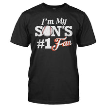 Load image into Gallery viewer, I'm My Son's #1 Fan - Baseball - T Shirt - men_black_e1d7bcb8-3c1a-4c3f-a6b9-a424b8bb0858