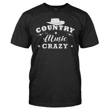 Load image into Gallery viewer, Country Music Crazy - T Shirt - men_black_ec9e60a6-2a82-4835-a803-13bf4ffaf6de