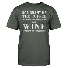 Load image into Gallery viewer, God, Grant Me The Coffee And Wine - T Shirt - men_charcoal_0233950a-fed1-409d-95bb-9e098d3c439f