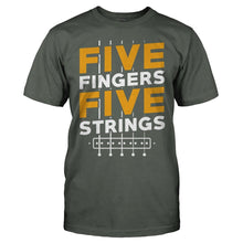 Load image into Gallery viewer, 5 Fingers 5 Strings - T Shirt - men_charcoal_2d41a080-a374-47a6-ad53-432df45a4444