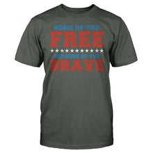 Load image into Gallery viewer, Home of the Free Because of the Brave - T Shirt - men_charcoal_6b9f7b75-d9c9-46fa-a3c2-df5790244883