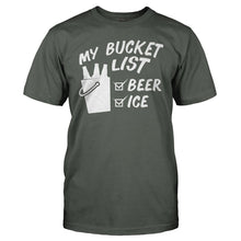 Load image into Gallery viewer, Bucket List - Beer and Ice - T Shirt - men_charcoal_c75d1623-fdc6-4358-9d53-5f3929b6fb72