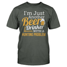 Load image into Gallery viewer, Just A Beer Drinker With a Hunting Problem - T Shirt - men_charcoal_c81c9e7b-6735-4610-9327-a12c8ffef160