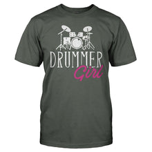 Load image into Gallery viewer, Drummer Girl - T Shirt - men_charcoal_d58a0c37-3a18-47a5-adff-78421c0cda3b