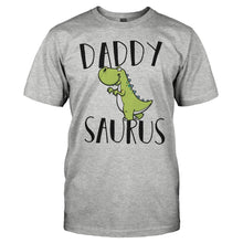 Load image into Gallery viewer, Daddysaurus - T Shirt - men_heathergrey_53a217b0-6cc2-41c4-b6c5-ab96963f50f9