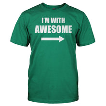 Load image into Gallery viewer, I'm With Awesome (Left) - T Shirt - men_kellygreen_00926496-0b95-41e6-a212-30a81d315c50