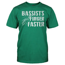 Load image into Gallery viewer, Bassists Finger Faster - T Shirt - men_kellygreen_2d6f1f06-2e60-4fe8-a097-646c53bababb