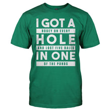 Load image into Gallery viewer, I Got A Hole In One - T Shirt - men_kellygreen_cbf94b7a-8fdc-455d-8ed1-2de5efeefd9d