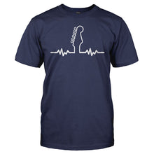 Load image into Gallery viewer, Electric Guitar Heartbeat - T Shirt - men_navy_0251982c-1444-4059-94f8-8d5e4d82459f
