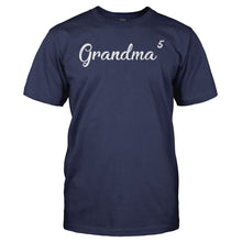 Load image into Gallery viewer, Grandma To The Fifth Power - T Shirt - men_navy_09064def-e7b9-4f22-9190-6d72d9028938