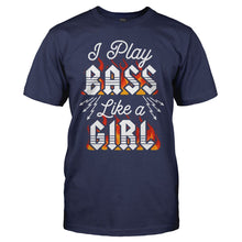 Load image into Gallery viewer, I Play Bass Like A Girl - T Shirt - men_navy_0f86014f-b623-4759-82d0-c5c4affc9efa