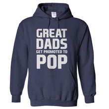 Load image into Gallery viewer, Great Dads Get Promoted To Pop - T Shirt - men_navy_4108b5dc-b465-4c4f-a612-e683dea1ec9a