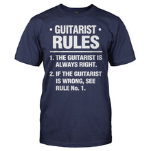 Load image into Gallery viewer, Guitarist Rules - T Shirt - men_navy_52a123ee-2c4c-4fcb-873e-20e2370a5021