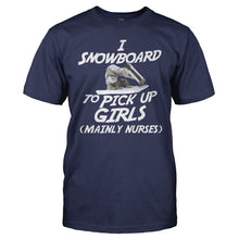 Load image into Gallery viewer, I Snowboard To Meet Women - T Shirt - men_navy_554a5174-2cd1-4c5e-b5ba-9c78432e0b74