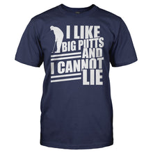 Load image into Gallery viewer, I Like Big Putts and I Cannot Lie - T Shirt - men_navy_5c979c01-83f7-4a50-acb3-4a34ddc46022