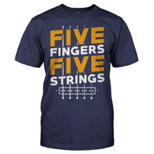 Load image into Gallery viewer, 5 Fingers 5 Strings - T Shirt - men_navy_5e126cc2-9ce1-4345-b7c5-afa86631dbe2