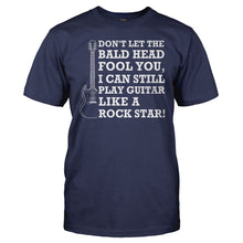 Load image into Gallery viewer, Don't Let The Bald Head Fool You - Guitar - T Shirt - men_navy_6973883c-7286-4325-ab27-8bd0d49720f6