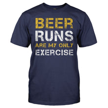 Load image into Gallery viewer, Beer Runs Are My Only Exercise - T Shirt - men_navy_6efdfaa4-c1fc-4c09-ae1d-adea4e9f8989