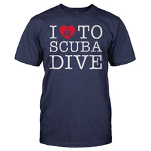Load image into Gallery viewer, I Love To Scuba Dive - T Shirt - men_navy_70b3ef59-b788-4205-b05d-4c55ae258db9