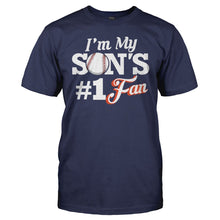 Load image into Gallery viewer, I'm My Son's #1 Fan - Baseball - T Shirt - men_navy_74c6c086-1690-4c7c-b004-77c0a87d767b