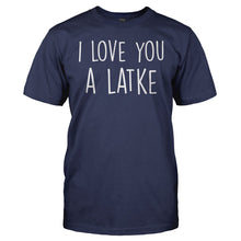 Load image into Gallery viewer, I Love You A Latke - T Shirt - men_navy_819aa920-d6ed-4730-a78d-d263444063fb