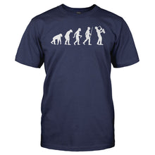 Load image into Gallery viewer, Evolution - Saxophone - T Shirt - men_navy_859938c7-3177-4b05-ac6b-7442131a4cc6