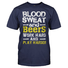 Load image into Gallery viewer, Blood Sweat And Beers - T Shirt - men_navy_879b7490-e793-48b9-ae31-82b6c5c4f393