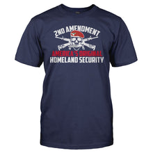 Load image into Gallery viewer, 2nd Amendment - America's Original Homeland Security - T Shirt - men_navy_8977d774-c043-4e75-b9a7-0ee1c20bc55a