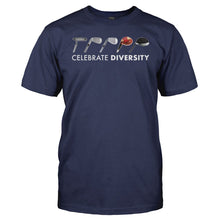 Load image into Gallery viewer, Celebrate Diversity - Golf Clubs - T Shirt - men_navy_9b29a3db-1b6e-4ea6-a1e1-2e903cdf0125