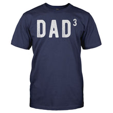 Load image into Gallery viewer, Dad To The Third Power - T Shirt - men_navy_a4d370b0-1bd1-4344-8a27-23ab36e7fc92
